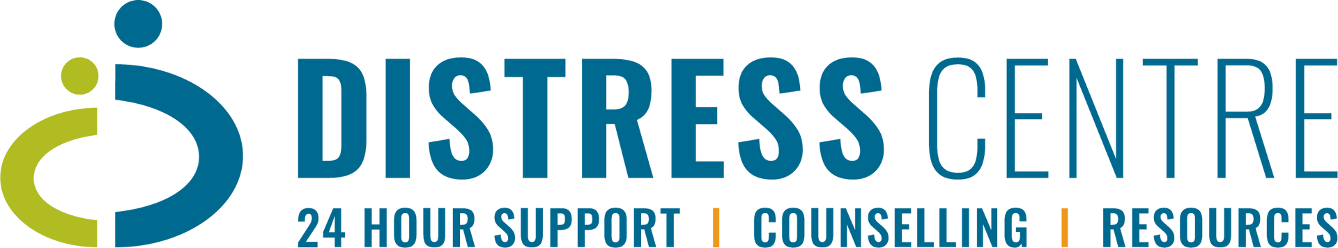A logo for distress centre 24 hour support counselling resources