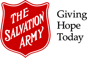A logo for the salvation army that says giving hope today