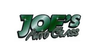 Joe's Auto Glass logo in green and silver. Text reads