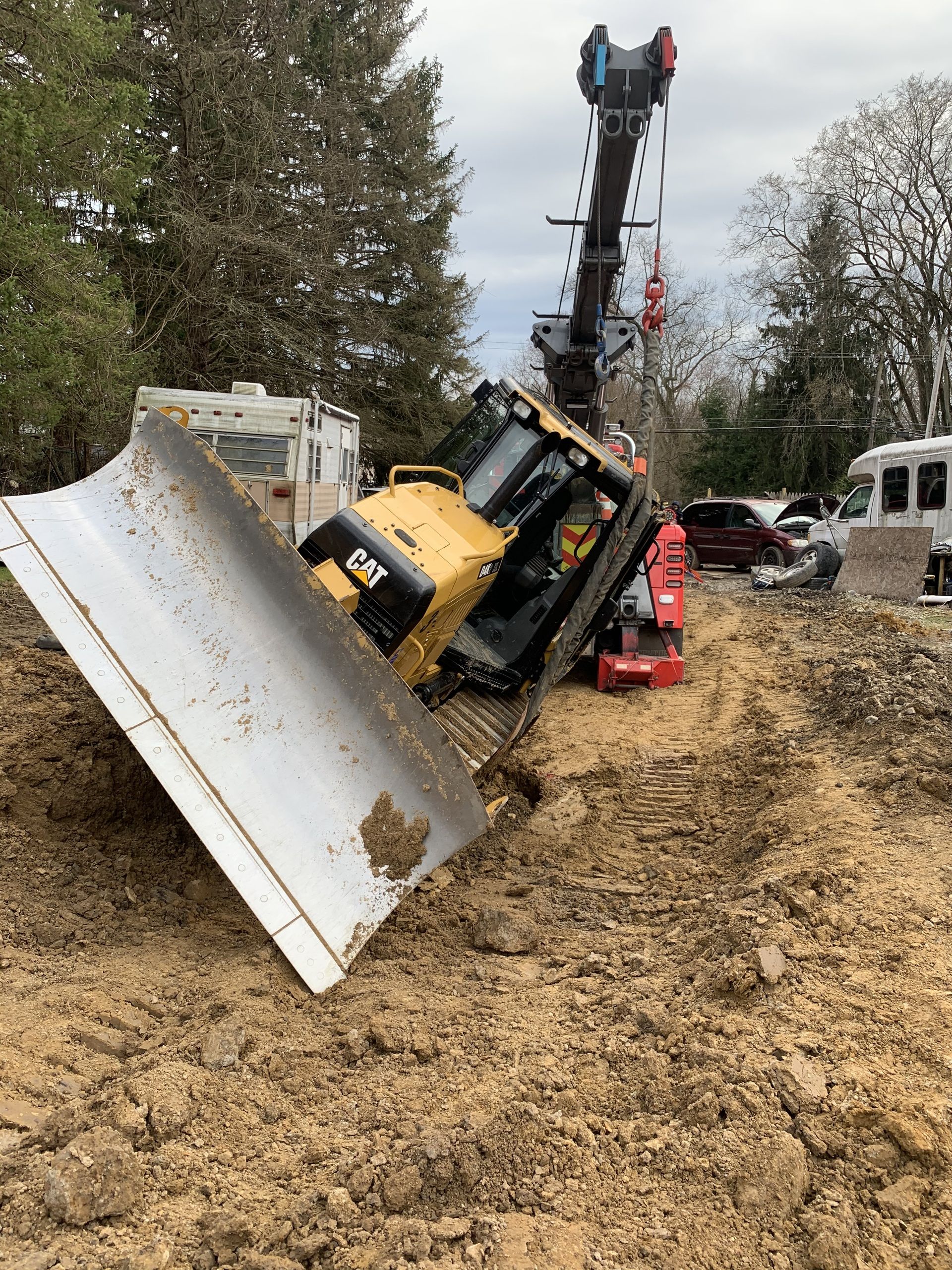 towing recovery of heavy machinery roadside