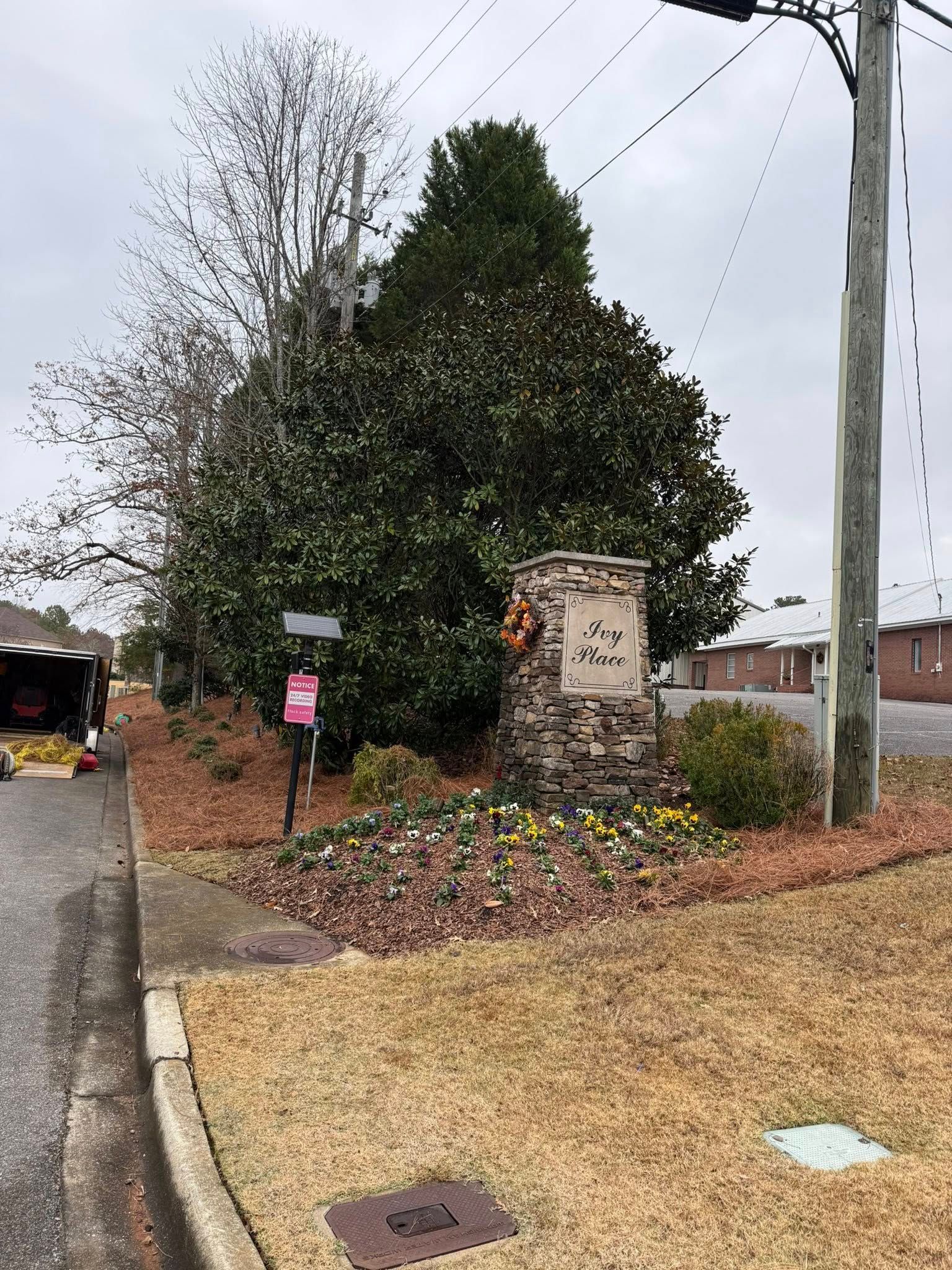 A stone sign for 