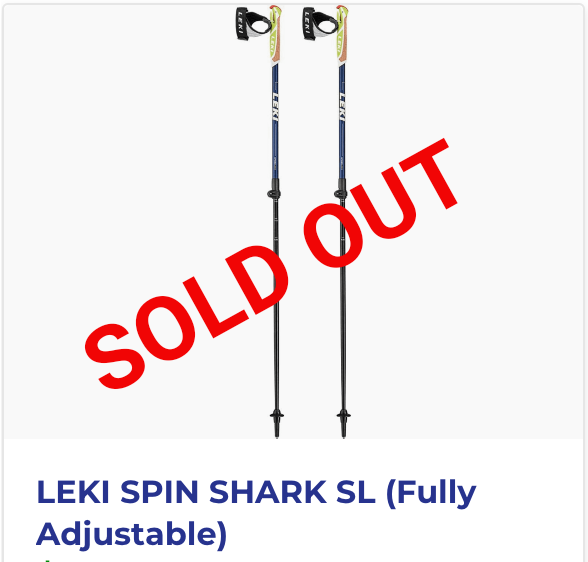 A pair of leki spin shark sl adjustable walking poles