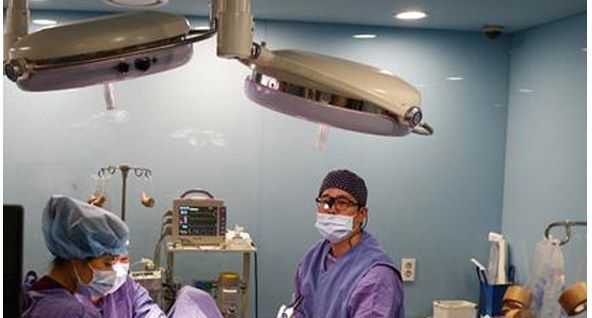 The surgical team in the operating room, Grand Plastic Surgery, Seoul