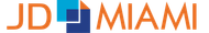 JD MIAMI logo with orange text and blue squares.