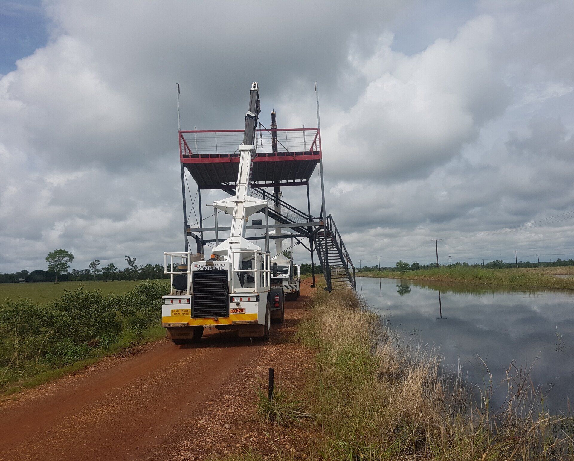 Cranes on fishing platform — Complete Crane Hire (NT) Pty Ltd in Pinelands, NT