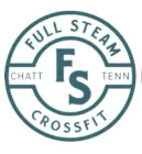 Full Steam CrossFit logo in teal and gray, with &ldquo;Chatt Tenn&rdquo; around FS initials.