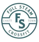 Full Steam CrossFit logo in teal and gray, with “Chatt Tenn” around FS initials.
