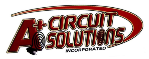Logo for A+ Circuit Solutions Incorporated, with a red design and stylized text.