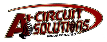 Logo for A+ Circuit Solutions Incorporated, with a red design and stylized text.