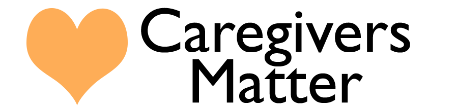 Orange heart logo with the words “Caregivers Matter” in black text.