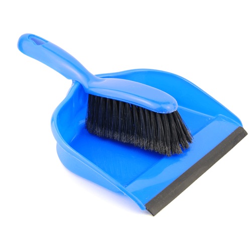 Dustbin and broom