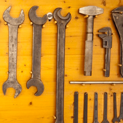 Wrenches on a wall