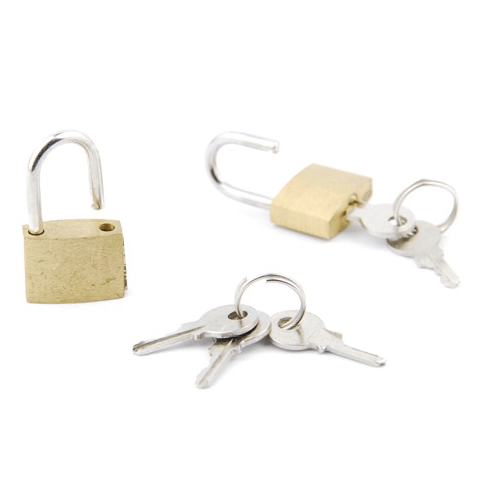 Three locks with keys
