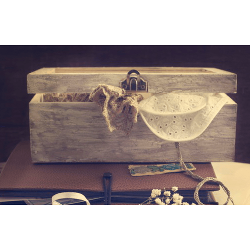 Old box with mememtos inside