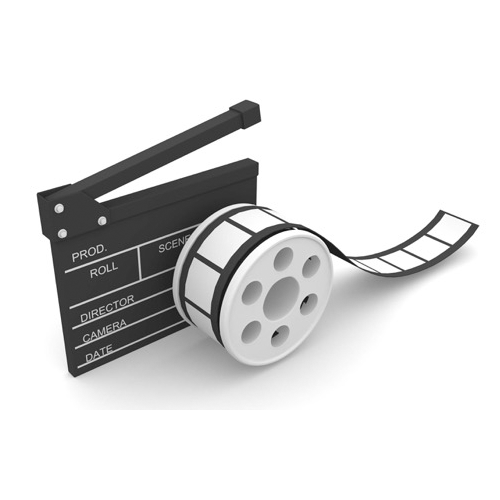 A film real and movie scene clapboard