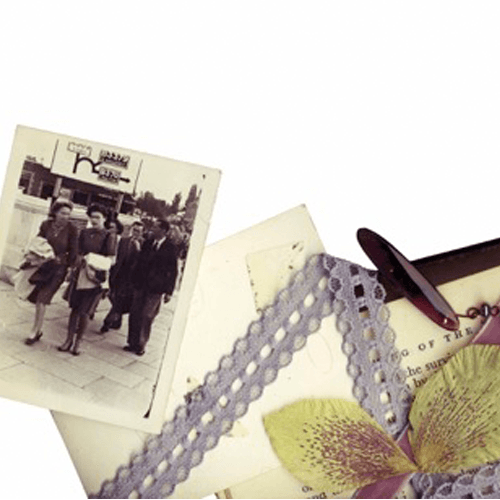Old pictures and a scrapbook