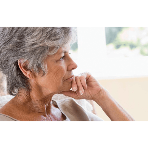 A woman thinking