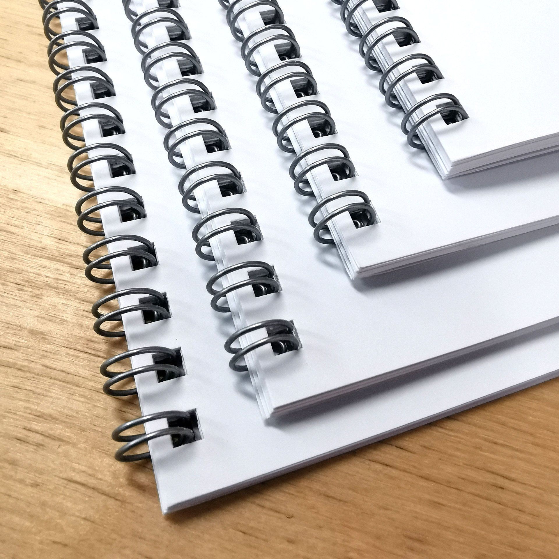 Close up of wiro bound brochures