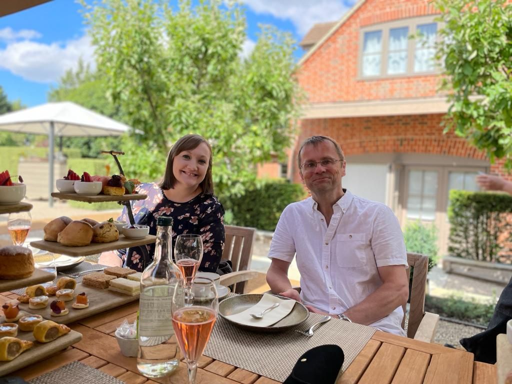 Team enjoying afternoon tea