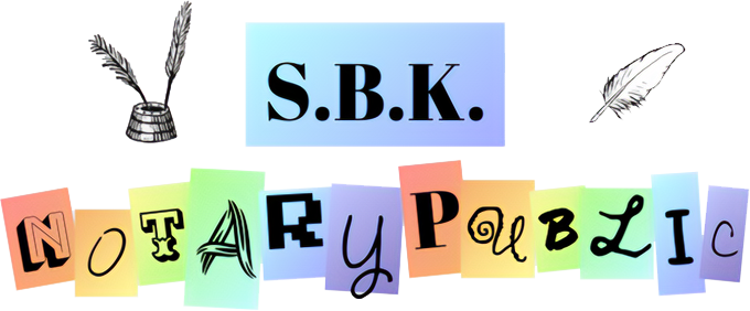 A logo for the s.b.k. notary public