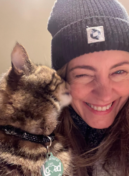 Karen Jorgensen Bolte with her cat