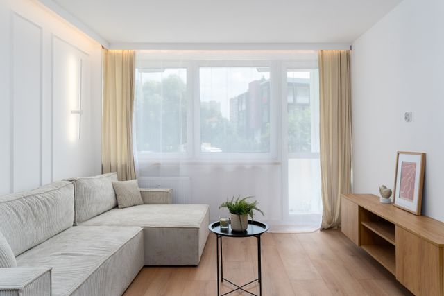 a furnished living room in an apartment