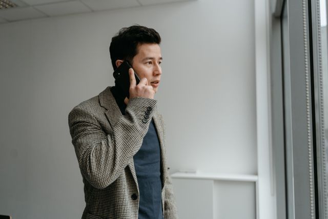 a person talking on the phone