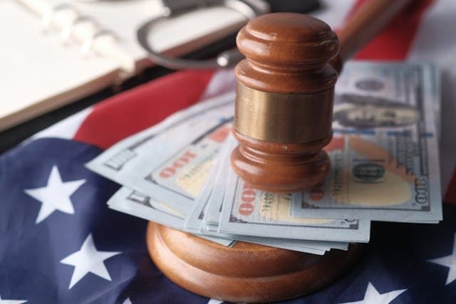 money under a judge’s gavel