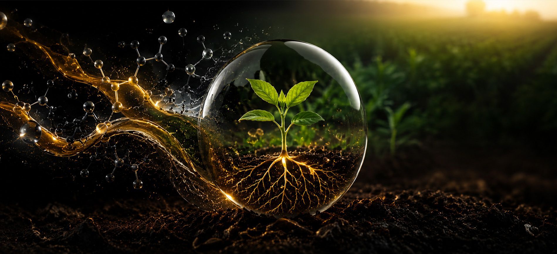 Humic and fulvic acids support soil and root health.