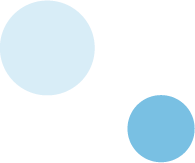 Two blue circles are floating in the air on a white background.