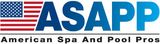 A logo for a company called american spa and pool pros