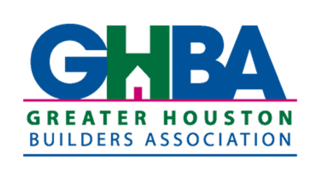 Greater Houston Builders Association GHBA logo in blue, green, and pink