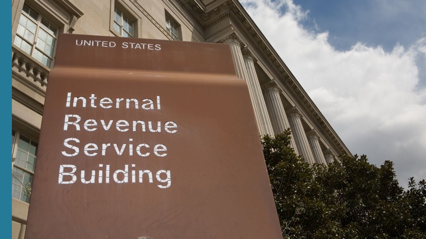 This image shows the IRS building indicating the digital changes they are rolling out.