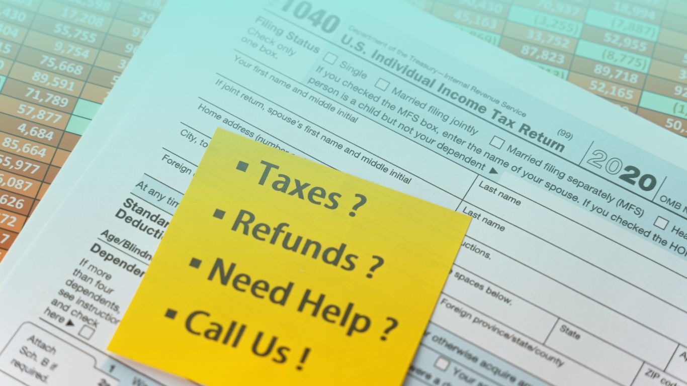 A completed tax return, symbolizing accurate and timely tax preparation for construction businesses in The Woodlands, TX.