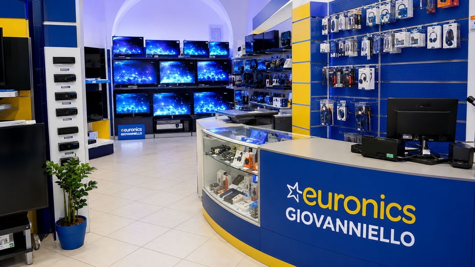 Staff di Euronics Point Giovanniello in consulenza con un cliente