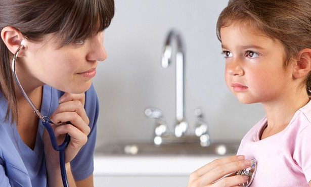 Doctor Using a Stethoscope to Listen to a Child's Heartbeat — Tewantin Medical Centre In Tewantin, QLD