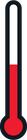 Red thermometer icon showing high temperature
