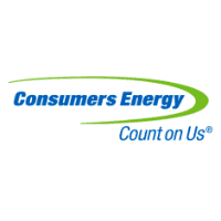 Consumers Energy logo in blue and green with the slogan “Count on Us”