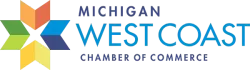 Michigan West Coast Chamber of Commerce logo with multicolored star emblem and blue text