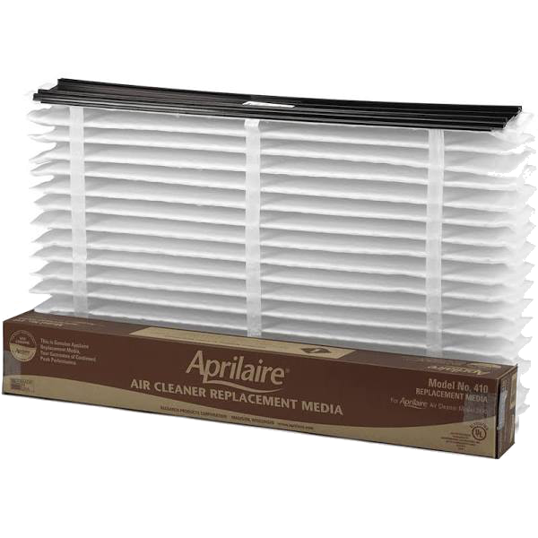 Aprilaire air cleaner replacement media filter, white pleated filter in brown box