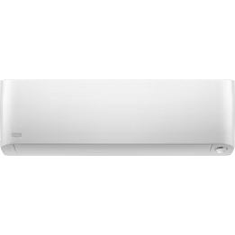 White wall-mounted air conditioner on a plain background