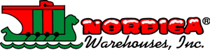 Woolworth Warehouses, Inc. logo with red and green stylized text and a shopping cart icon
