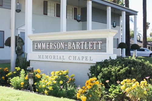 Signage of Emmerson-Bartlett Memorial Chapel in Redlands, CA.