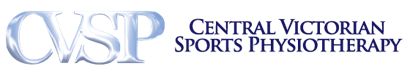 Logo for Central Victorian Sports Physiotherapy, with the letters CVSP in a stylized font.