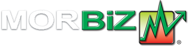 MORBIZ logo with gray and green text and a green upward arrow graphic