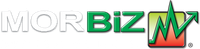 MORBIZ logo with gray and green text and a green upward arrow graphic