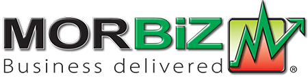MORBIZ logo with green and orange upward arrow and the tagline “Business delivered”