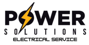 A power solutions electrical service logo with a lightning bolt