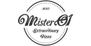 A black and white logo for mister 01 extraordinary pizza.