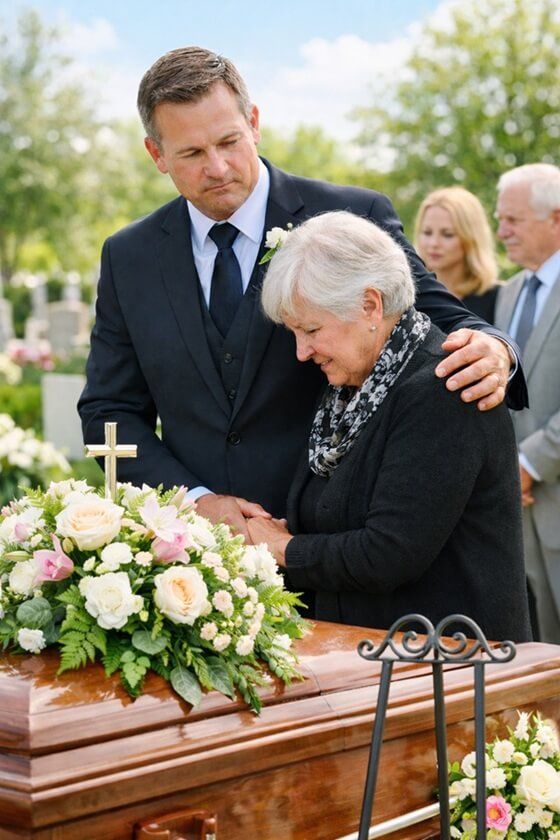 a solemn moment at a funeral in Greenbelt, MD